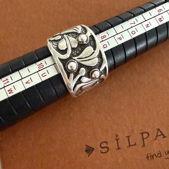 HTF Vintage Silpada Floral Vine Holy Trinity Sterling Silver Ring R1686-8-1/2 - Picture 6 of 11